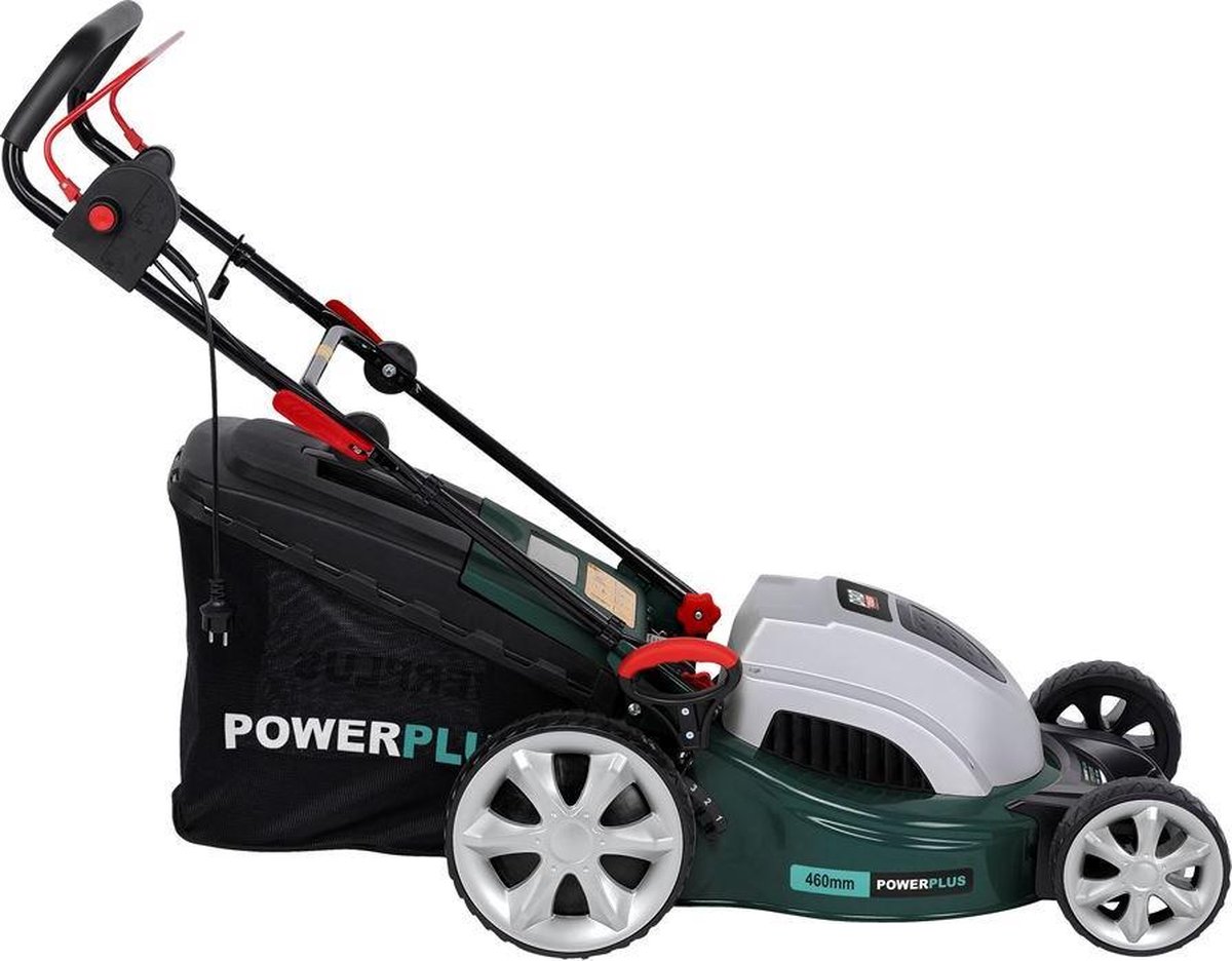 Powerplus elektrische grasmaaier POWPG10240 - 1800 W, 460 mm Ø grasmachine, tuintoestel, met grasopvangsysteem, mulchen en achteruitworp – foto 7