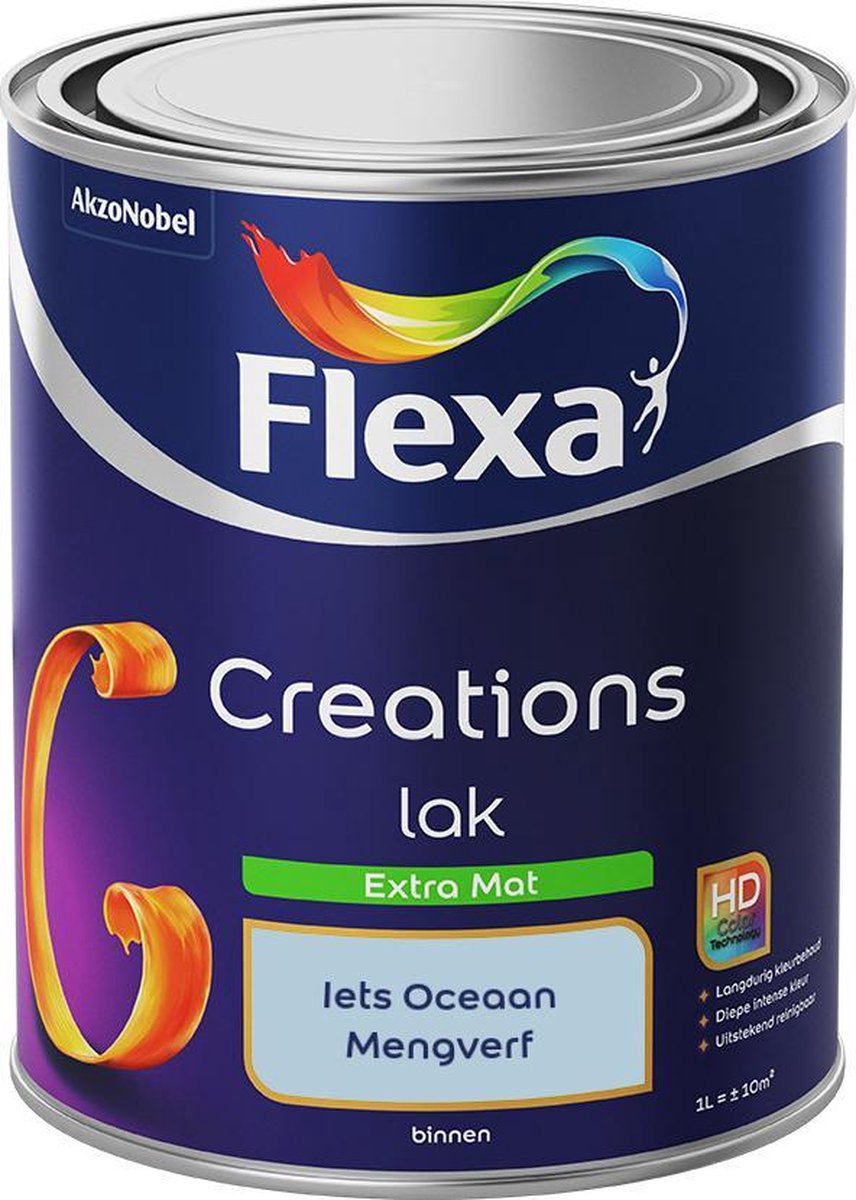 Flexa Creations - Lak Extra Mat - Mengkleur - Iets Oceaan - 1 liter