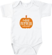 Rompertjes baby met tekst - Cutest Pumpkin - Romper wit - Maat 62/68