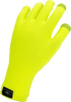 Gants de cyclisme Sealskinz Waterproof All Weather Ultra Grip Knitted Glove - Taille S - Jaune fluo