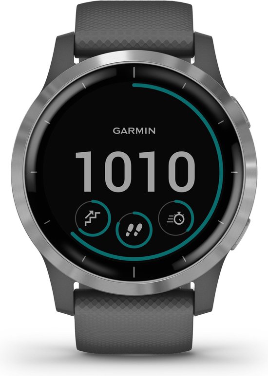 Garmin Vivoactive 4 Health Smartwatch - Sporthorloge met GPS Tracker - 5ATM Waterdicht - Shadow Grey