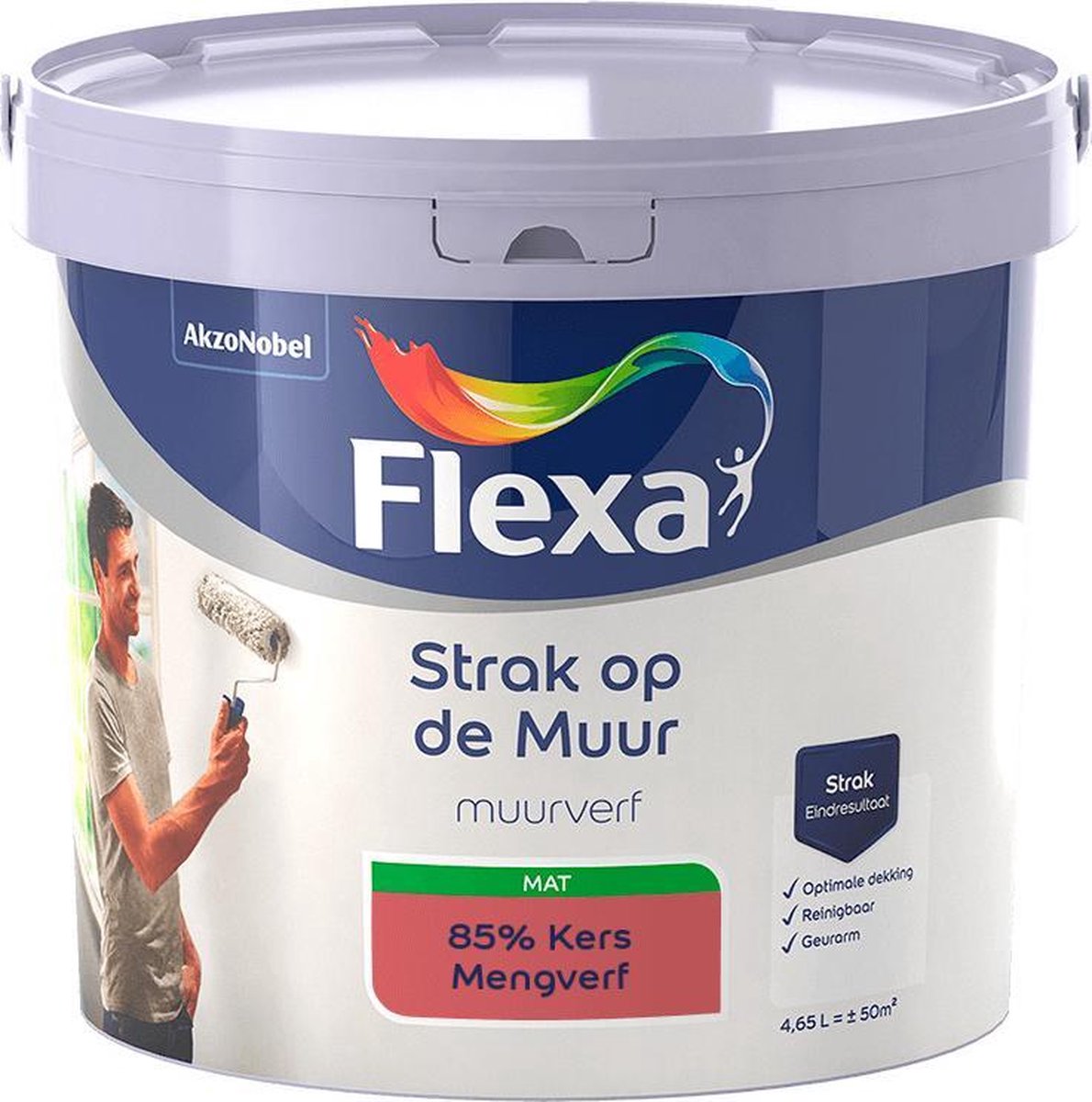 Flexa Strak op de muur Muurverf Mengcollectie 85 Kers 5 Liter