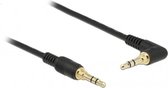 3,5mm Jack stereo audio slim kabel kabel met extra ruimte - haaks / zwart - 2 meter