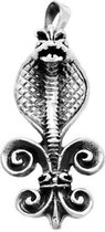 Zilveren Koning Cobra groot kettinghanger