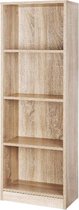 MIRA Home - Boekenrek - Opbergkast - Vakkenkast - 4 Lagen - Stabiel - Hout - 40x24x121.5