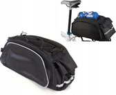 XL 2-In-1 Bagagedragertas - Tevens Schoudertas & Draagtas  - Grote Afneembare Bagagedrager Fietstas - Trunkbag - Waterproof - Met Bidonhouder - Zwart