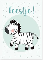 Uitnodigingen kinderfeestje met zebra