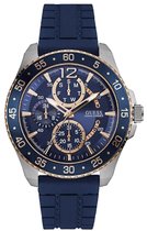 Guess Watches W0798G2 Jet - Horloge - Rubber - Blauw - 46 mm