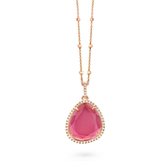 Velini jewels -P6302F -Hanger+Ketting -925 Zilver rosé -Gekleurde Cubic Zirkonia