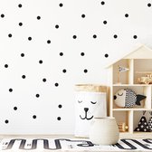 Seldona® Muurstickers kinderkamer Stipjes - Zwart wit Scandinavisch design - jongen / meisje - Babykamer (15 stuks)