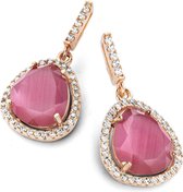 Bijoux Velini -EA6302F - Boucles d'oreilles -925 Argent rosé -Colored Cubic Zirconia