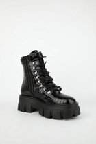 LISSY BOOTS - Zwarte laarsjes met dikke zool - Biker Boots | bol.com