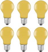 6 stuks Osram LEDlamp gekleurd E27 2.5W Geel