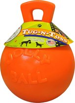 Jolly Pets Jolly Tug-n-Toss – Hondenspeelgoed - De duurzame speelbal met vanillegeur – Drijvend – Bijtbestendig – Oranje - Ø 25 cm