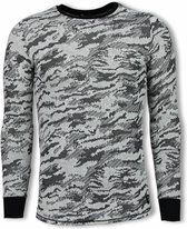 Army Look Shirt - Long Fit Sweater - Zwart