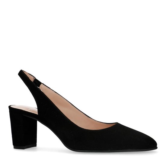 Manfield - Dames - Zwarte suède pumps - Maat 42 | bol.com