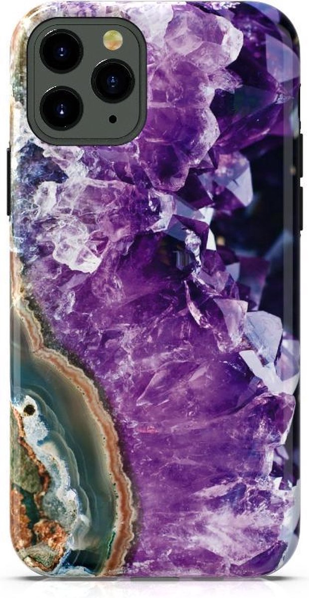 Apple iPhone 11 Pro Marmor Stone Back Cover Hoesje - Paars