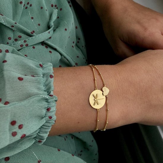 Bracelet Lauren Sterk Amsterdam cœur - plaqué or - revêtement supplémentaire