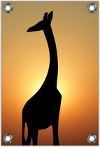 Tuinposter –Silhouette van Giraffe– 80x120cm Foto op Tuinposter (wanddecoratie voor buiten en binnen)