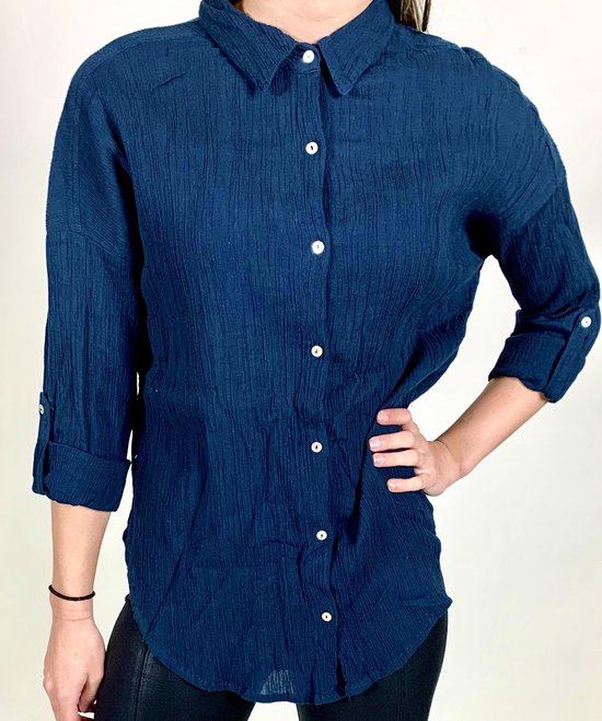 Seafolly Beach Edit - Dames Strandshirt Blouse stijl - Donkerblauw Indigo -  100%... | bol.
