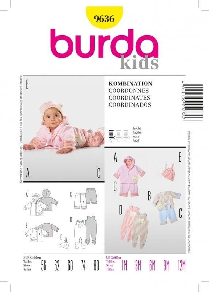 Burda Naaipatroon 9636 - Baby kleding in variaties | bol.com