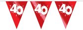Vlaggenlijn Metallic Robijn Rood "40" 10M
