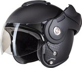 Beon B702 Reverse Systeemhelm Scooterhelm Motorhelm Mat Zwart - Maat L / 59 cm