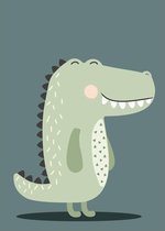 Poster met een stoere krokodil, jungle dieren - poster babykamer of kinderkamer