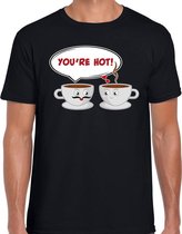 Koffie kopjes cadeau t-shirt zwart voor heren 2XL