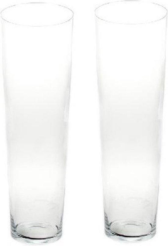 Gemeenten Heerlijk Op grote schaal 2x Conische vaas glas 60 cm - Glazen bloemenvaas taps - Decoratieve vazen -  2 stuks | bol.com