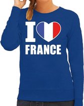 I love France supporter sweater / trui voor dames - blauw - Frankrijk landen truien - Franse fan kleding dames M