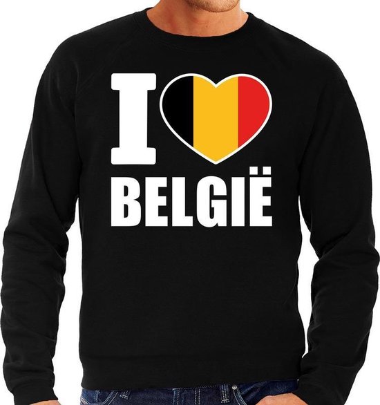 I love Belgie supporter sweater / trui voor heren - zwart - Belgie landen  truien -... | bol.