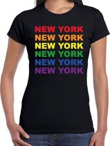 Regenboog New York gay pride zwart t-shirt voor dames M