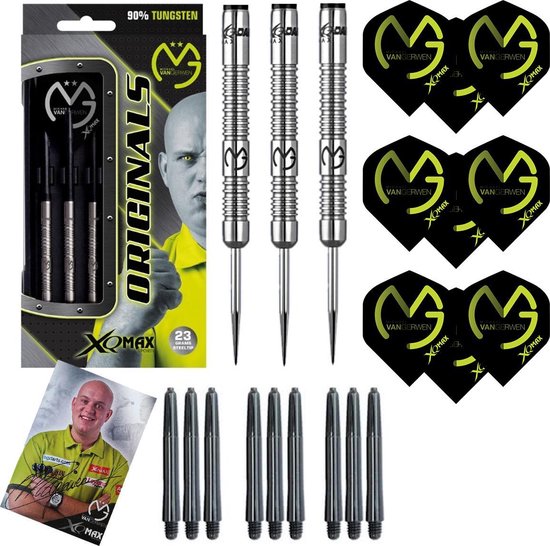 Afbeelding van het spel XQ-Max – Michael van Gerwen Originals 90% Tungsten – 21 gram – dartpijlen – plus 3 sets darts shafts en 3 sets darts flights
