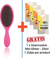 RAINBOW Ontwarborstel Roze + 1 x 20ml Glitter Haarmasker