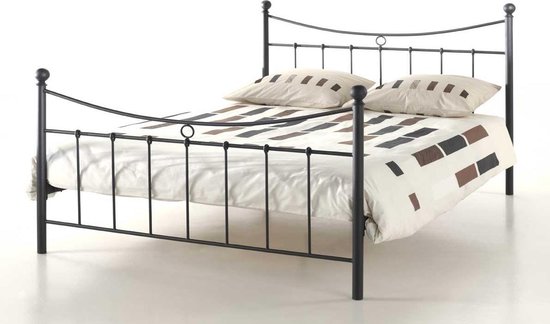 Bed 'Sacha' Zwart 160x200 met lattenbodem (2c)