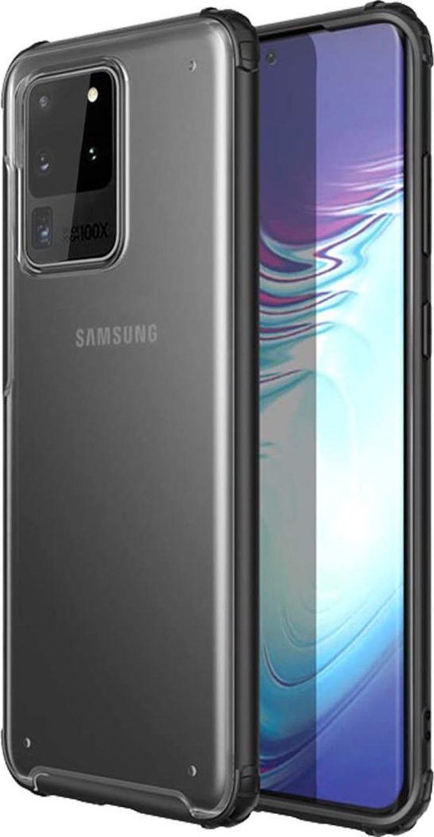 HB Hoesje Geschikt voor Samsung Galaxy S20 Ultra - Multi Protective Back Cover - Zwart
