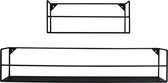 Set van 2 wandplanken-40x16/80x16cm-Metaal-Zwart-Housevitamin