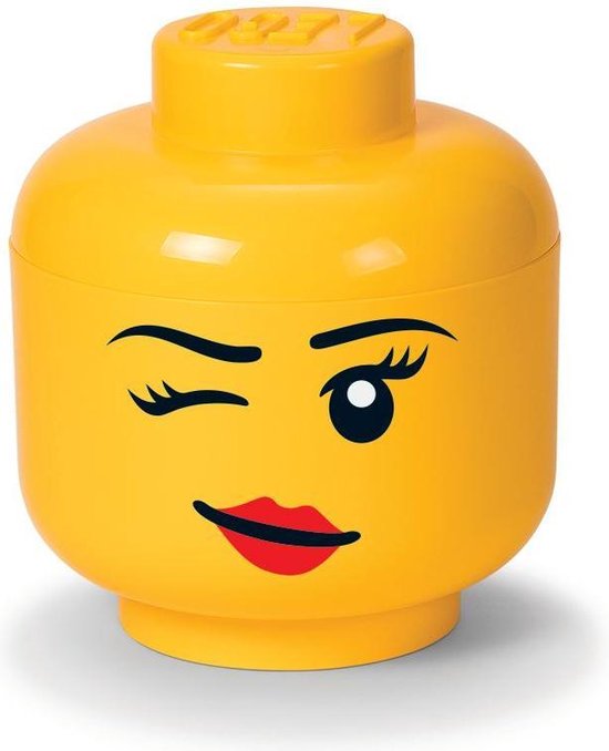 Opbergbox Iconic Hoofd Whinky 24 cm, Geel LEGO | bol.com