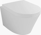 Wiesbaden Vesta WC suspendu - 52 cm - Avec siège de toilette à fermeture amortie - Blanc
