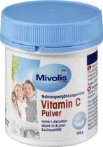 Mivolis - Vitamine C poeder  - Vitamine C poeder Ascorbinezuur  - 100 g - Vitaminen Glutenvrij, lactosevrij, Veganistisch, Vegetarisch - - Made in Germany