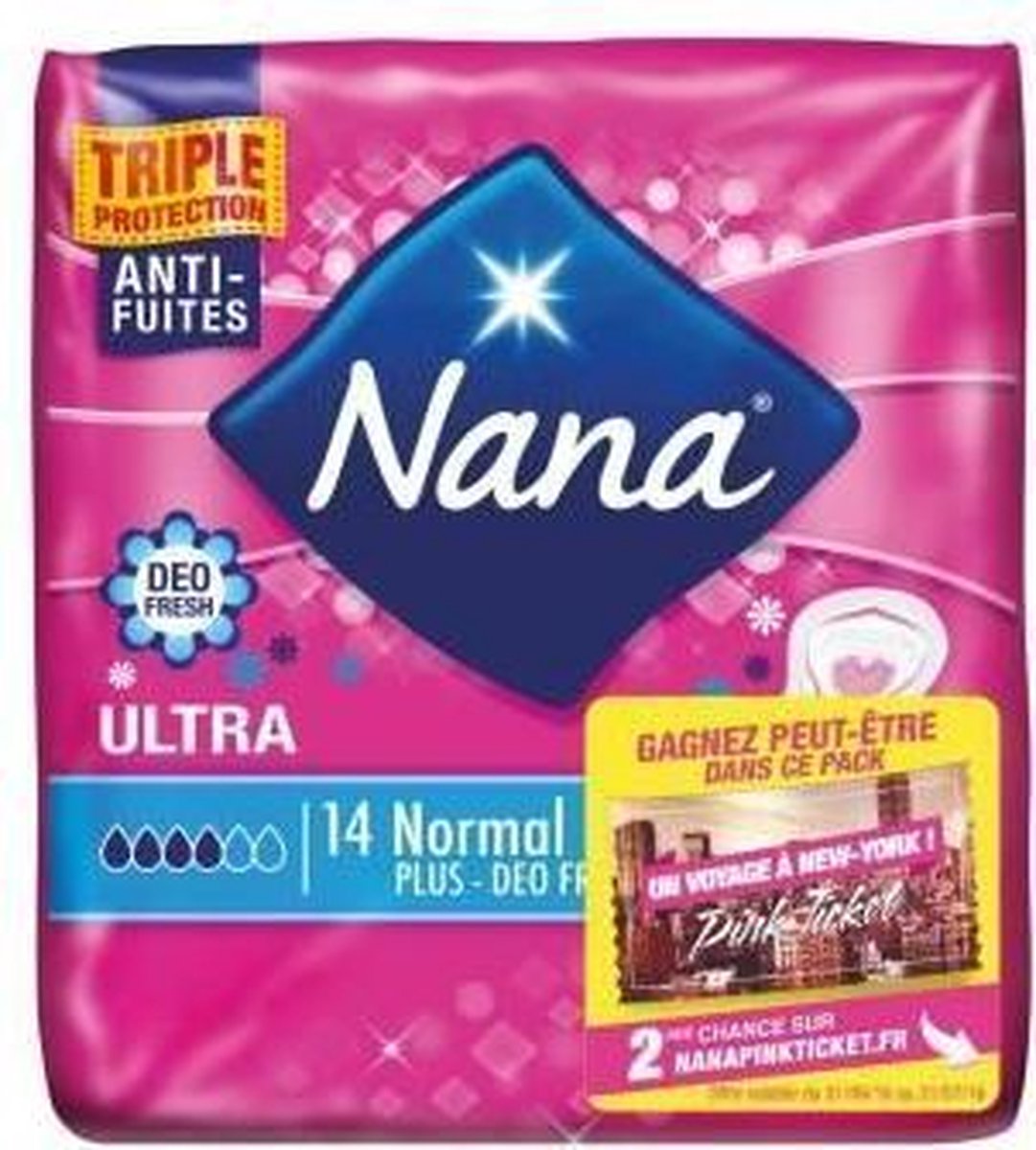 NANA Lot de 14 Serviettes hygiéniques Ultra Normal + fresh