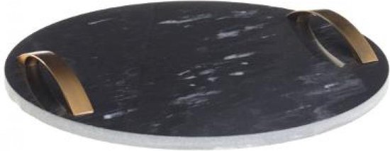 Rond Dienblad, Transparant Rond Decoratief Dienblad Goud Dubbele Oor Met Gouden Handvat Fruitdienblad, Transparant Dienblad Decoratieve Dienbladen Voor Woonkamer, Badkamer Keuken, Snacks Ca