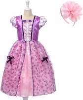 Sprookjesjurk Raponsje Prinsessen jurk verkleedjurk 116/122 (130) paars roze met roze haarband