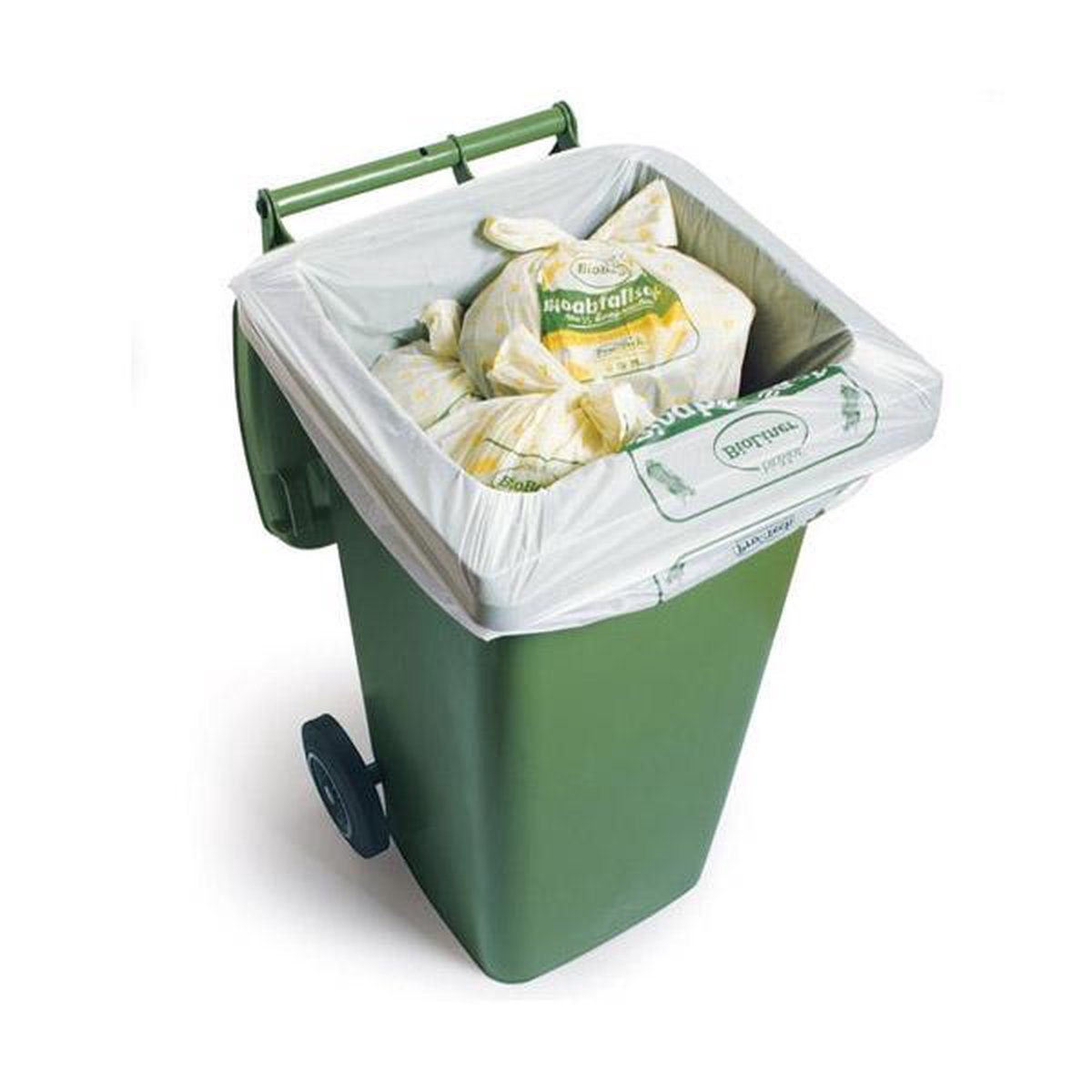 Biozakken 140 liter groen 70x125 cm 3 rol à 3 zakken bol