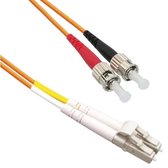 Premium LC - ST Duplex Optical Fiber Patch kabel - Multi Mode OM1 - oranje / LSZH - 3 meter