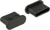 Afsluit cover / Poortbeschermer voor USB-C (v) poorten / zonder greep (10 stuks) / zwart