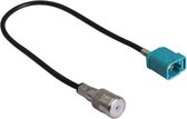 Fakra Z (v) - ISO (v) auto antenne adapter kabel - RG174 - 50 Ohm / zwart - 0,15 meter