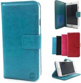 Aquablauw Wallet / Book Case / Boekhoesje iPhone 8 met vakje voor pasjes, geld en fotovakje