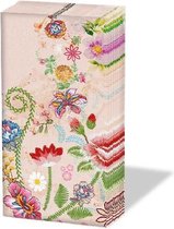Ambiente Embroidery Flower Rose papieren zakdoeken, 6-pak
